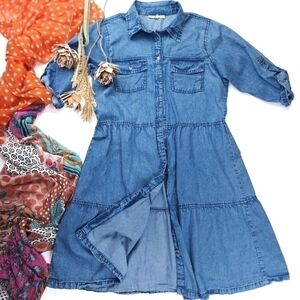 Speed Control Blue Gingham Dress Sz L